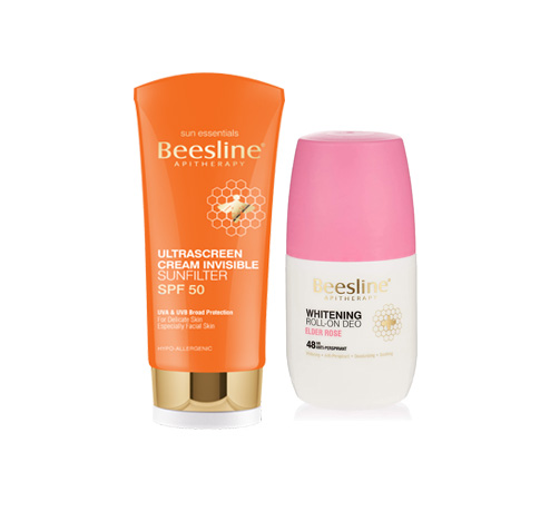 BEESLINE Ultrascreen Cream Invisible Sunfilter Spf50 X Roll On Bundle - Rose
