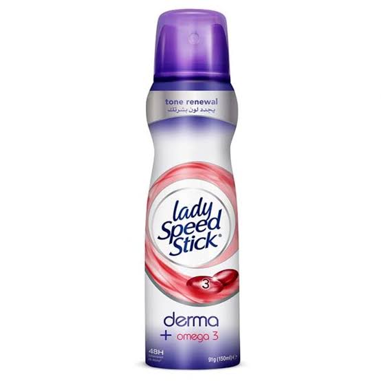 LADY SPEED STICK  Spray Antiperspirant Deodorant For Women - Derma Omega (150ml)