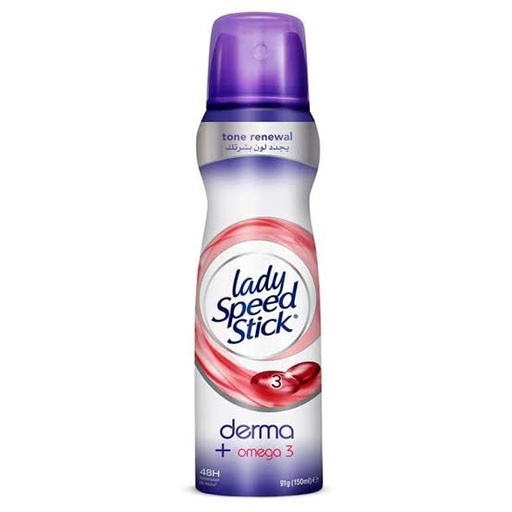 LADY SPEED STICK  Spray Antiperspirant Deodorant For Women - Derma Omega (150ml)